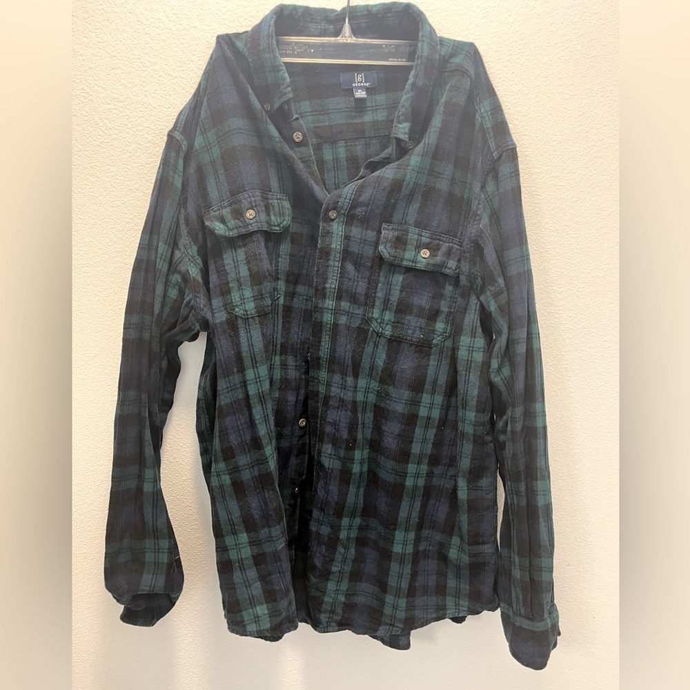 XL Green/Blue Plaid Flannel